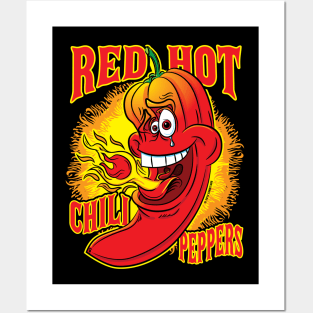 Spicy Flaming Red Hot Chili Pepper Posters and Art